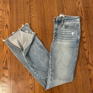 Classic Light Blue Distressed Flare Jeans